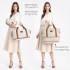 KSK2592+EA2212 - Kono 3‑teiliges ABS+PC‑Koffers‑Set mit Reisetasche & Kulturbeutel ‑ Creme Und Braun