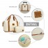 KSK2592+EA2212 - Kono 3‑teiliges ABS+PC‑Koffers‑Set mit Reisetasche & Kulturbeutel ‑ Creme Und Braun