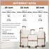 KSK2592+EA2212 - Kono 3‑teiliges ABS+PC‑Koffers‑Set mit Reisetasche & Kulturbeutel ‑ Creme Und Braun