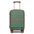 KSK2592 - Kono 21-Inch Front-Opening Cabin Suitcase with 15.6-Inch Laptop Compartment - Green and Brown