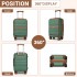 KSK2592 - Kono 21-Inch Front-Opening Cabin Suitcase with 15.6-Inch Laptop Compartment - Green and Brown