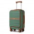 KSK2592 - Kono 21-Inch Front-Opening Cabin Suitcase with 15.6-Inch Laptop Compartment - Green and Brown