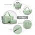 KSK2592+EA2212 - Kono 3‑teiliges ABS+PC‑Koffers‑Set mit Reisetasche & Kulturbeutel ‑ Grün und braun
