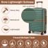 KSK2592+EA2212 - Kono 20 Inch ABS+PC Hard Shell Cabin Suitcase Set with Travel Bag & Toiletry Pouch - Green and Brown
