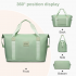 KSK2592+EA2212 - Kono 20 Inch ABS+PC Hard Shell Cabin Suitcase Set with Travel Bag & Toiletry Pouch - Green and Brown