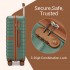 KSK2592+EA2212 - Kono 20 Inch ABS+PC Hard Shell Cabin Suitcase Set with Travel Bag & Toiletry Pouch - Green and Brown