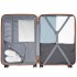 KSK2592 - Kono ABS+PC Striped Design with Colour-Block Details 3-Piece Hardshell Luggage Set with Spinner Wheels - Grey and Brown