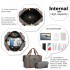 KSK2592+EA2212 - Kono 3‑teiliges ABS+PC‑Koffers‑Set mit Reisetasche & Kulturbeutel ‑ Grau und braun