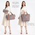 KSK2592+EA2212 - Kono 3‑teiliges ABS+PC‑Koffers‑Set mit Reisetasche & Kulturbeutel ‑ Grau und braun