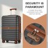 KSK2592+EA2212 - Kono 3‑teiliges ABS+PC‑Koffers‑Set mit Reisetasche & Kulturbeutel ‑ Grau und braun