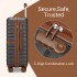 KSK2592+EA2212 - Kono 20 Inch ABS+PC Hard Shell Cabin Suitcase Set with Travel Bag & Toiletry Pouch - Grey and Brown
