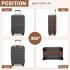 KSK2592+EA2212 - Kono 20 Inch ABS+PC Hard Shell Cabin Suitcase Set with Travel Bag & Toiletry Pouch - Grey and Brown