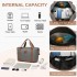 KSK2592+EA2212 - Kono 20 Inch ABS+PC Hard Shell Cabin Suitcase Set with Travel Bag & Toiletry Pouch - Grey and Brown