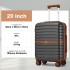 KSK2592+EA2212 - Kono 20 Inch ABS+PC Hard Shell Cabin Suitcase Set with Travel Bag & Toiletry Pouch - Grey and Brown
