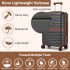 KSK2592+EA2212 - Kono 20 Inch ABS+PC Hard Shell Cabin Suitcase Set with Travel Bag & Toiletry Pouch - Grey and Brown
