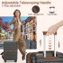 KSK2592+EA2212 - Kono 20 Inch ABS+PC Hard Shell Cabin Suitcase Set with Travel Bag & Toiletry Pouch - Grey and Brown