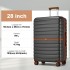 KSK2592+EA2212 - Kono 28 Zoll großes ABS+PC Hartschalen‑Koffer‑Set mit Reisetasche & Kulturbeutel‑ Grau und Braun