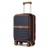 KSK2592 - Kono 21-Inch Front-Opening Cabin Suitcase with 15.6-Inch Laptop Compartment - Navy and Brown