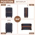 KSK2592+EA2212 - Kono 28 Zoll großes ABS+PC Hartschalen‑Koffer‑Set mit Reisetasche & Kulturbeutel‑ Marineblau und Braun