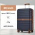 KSK2592+EA2212 - Kono 28 Zoll großes ABS+PC Hartschalen‑Koffer‑Set mit Reisetasche & Kulturbeutel‑ Marineblau und Braun