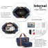 KSK2592+EA2212 - Kono 3‑teiliges ABS+PC‑Koffers‑Set mit Reisetasche & Kulturbeutel ‑ Marine und braun