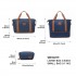 KSK2592+EA2212 - Kono 3‑teiliges ABS+PC‑Koffers‑Set mit Reisetasche & Kulturbeutel ‑ Marine und braun