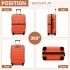 KSK2592 - Kono ABS+PC 20-Inch Striped Design with Colour-Block Details Carry-On Cabin Suitcase with Silent Spinner Wheels - Orange And Black