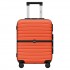 KSK2592 - Kono ABS+PC 20-Inch Striped Design with Colour-Block Details Carry-On Cabin Suitcase with Silent Spinner Wheels - Orange And Black