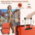 KSK2592 - Kono ABS+PC 20-Inch Striped Design with Colour-Block Details Carry-On Cabin Suitcase with Silent Spinner Wheels - Orange And Black