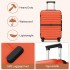 KSK2592 - Kono ABS+PC 20-Inch Striped Design with Colour-Block Details Carry-On Cabin Suitcase with Silent Spinner Wheels - Orange And Black