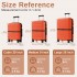 KSK2592 - Kono ABS+PC Striped Design with Colour-Block Details 3-Piece Hardshell Luggage Set with Spinner Wheels - Orange And Black