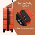 KSK2592 - Kono ABS+PC Striped Design with Colour-Block Details 3-Piece Hardshell Luggage Set with Spinner Wheels - Orange And Black