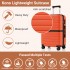 KSK2592 - Kono ABS+PC 28-Inch Striped Design with Colour-Block Details Large Checked Luggage for Longer Travels - Orange And Black