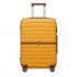 KSK2592 - Kono ABS+PC 24-Inch Striped Design with Colour-Block Details Medium Suitcase with Spinner Silent Wheels - Yellow and Brown