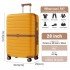 KSK2592 - Kono ABS+PC 28-Inch Striped Design with Colour-Block Details Large Checked Luggage for Longer Travels - Yellow and Brown