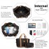 KSK2592+EA2212 - Kono 3‑teiliges ABS+PC‑Koffers‑Set mit Reisetasche & Kulturbeutel ‑ Schwarz und Braun