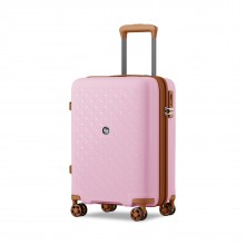 KSK2594 - Kono PP 20-Zoll-Hartschale-ausziehbares Gepäck – Leichter Koffer mit TSA-Schloss & integriertem Becherhalter - Rosa und Braun