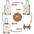 KSK2595 - Kono 20-Inch Hard Shell Scratch-Resistant PP Luggage with Cup Holder, TSA Lock & Expandable Design-Cabin Trolley For Travel - Beige and Brown