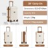 KSK2595 - Kono 20-Inch Hard Shell Scratch-Resistant PP Luggage with Cup Holder, TSA Lock & Expandable Design-Cabin Trolley For Travel - Beige and Brown