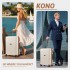 KSK2595 - Kono 24-Inch Hard Shell Scratch-Resistant PP Luggage with Cup Holder, TSA Lock & Expandable Design-Check-in Luggage For Travel - Beige and Brown