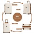 KSK2595 - Kono 28-Inch Hard Shell Scratch-Resistant PP Luggage with Cup Holder, TSA Lock & Expandable Design-Check-in Luggage For Travel - Beige and Brown