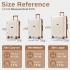 KSK2595 - Kono 20/24/28inch Hard Shell Scratch-Resistant PP Luggage Set with Cup Holder, TSA Lock & Expandable Design-Check-in Luggage For Travel - Beige and Brown