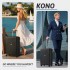 KSK2595 - Kono 20-Inch Hard Shell Scratch-Resistant PP Luggage with Cup Holder, TSA Lock & Expandable Design-Cabin Trolley For Travel - Black