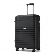 KSK2595 - Kono 24-Zoll-Hartschale-Kratzfestes PP-Gepäck mit Becherhalter, TSA-Schloss & ausziehbarem Design - Check-in-Gepäck für Reisen - Schwarz