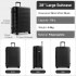 KSK2595 - Kono 28-Inch Hard Shell Scratch-Resistant PP Luggage with Cup Holder, TSA Lock & Expandable Design-Check-in Luggage For Travel - Black