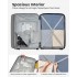 KSK2595 - Kono 20/24/28inch Hard Shell Scratch-Resistant PP Luggage Set with Cup Holder, TSA Lock & Expandable Design-Check-in Luggage For Travel - Black