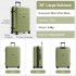 KSK2595 - Kono 28-Inch Hard Shell Scratch-Resistant PP Luggage with Cup Holder, TSA Lock & Expandable Design-Check-in Luggage For Travel - Green