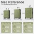 KSK2595 - Kono 20/24/28inch Hard Shell Scratch-Resistant PP Luggage Set with Cup Holder, TSA Lock & Expandable Design-Check-in Luggage For Travel - Green