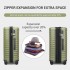 KSK2595 - Kono 20/24/28inch Hard Shell Scratch-Resistant PP Luggage Set with Cup Holder, TSA Lock & Expandable Design-Check-in Luggage For Travel - Green
