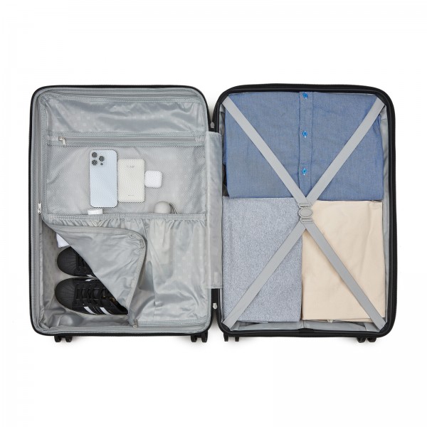 KSK2595 - Kono 20/24-Zoll-Hartschale-Kratzfestes PP-Kofferset mit Becherhalter, TSA-Schloss & ausziehbarem Design - Grün
